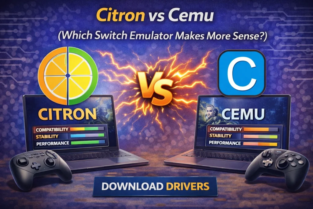 Citron vs Cemu – Switch Emulator Comparison Guide Citron vs Cemu comparison showing which Switch emulator makes more sense for PC users